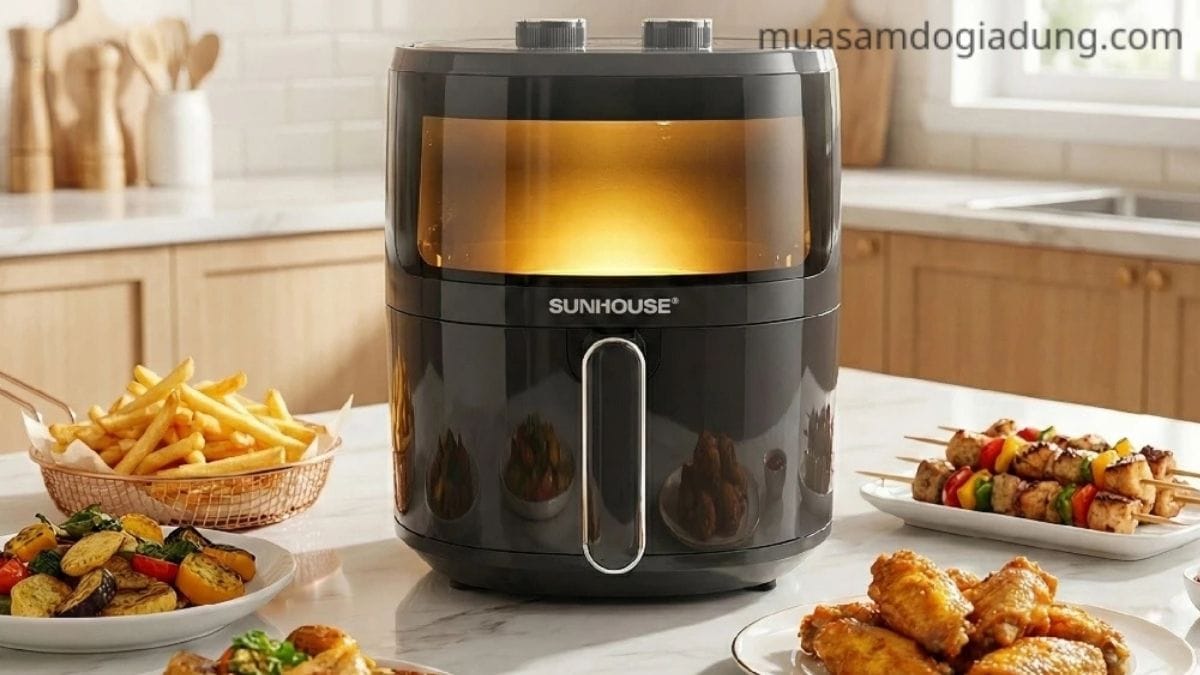 Hình ảnh mô tả nồi chiên không dầu có tốn điện không.