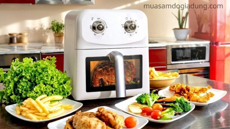 nồi chiên không dầu trong nhà bếp hiện đại