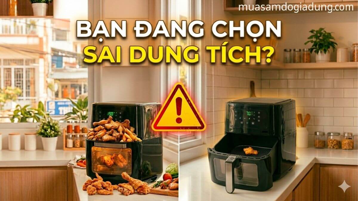 Chọn sai dung tích nồi chiên không dầu khiến việc nấu ăn bất tiện