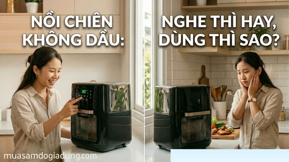 Có nên mua nồi chiên không dầu hay không qua so sánh kỳ vọng và thực tế