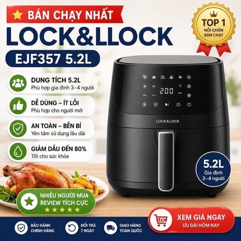 Nồi chiên không dầu Lock&Lock 5.2L