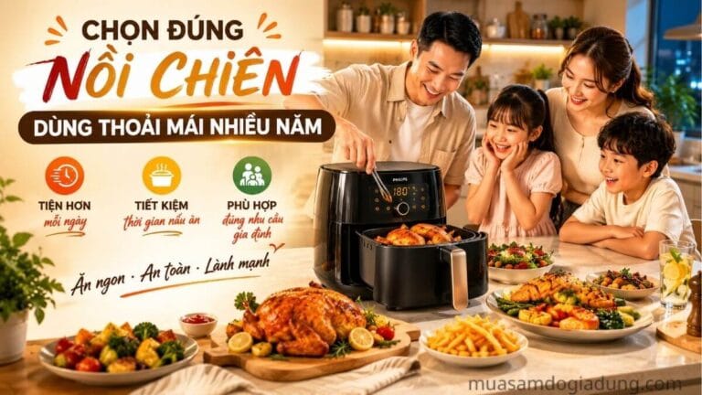 Chọn đúng nồi chiên không dầu phù hợp nhu cầu gia đình