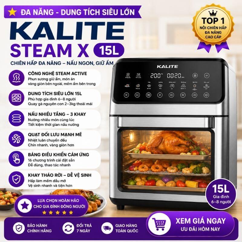 Nồi chiên hơi nước Kalite Steam X 15L