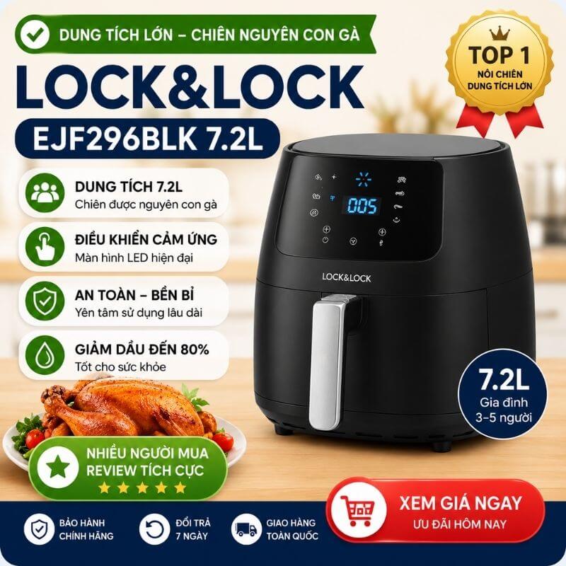 Nồi chiên không dầu Lock&Lock EJF296BLK 7.2L