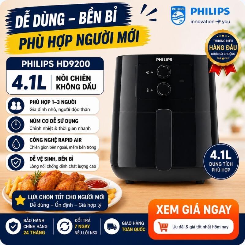 Nồi chiên không dầu Philips HD9200