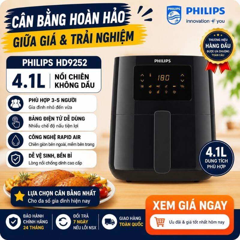 Nồi chiên không dầu Philips HD9252