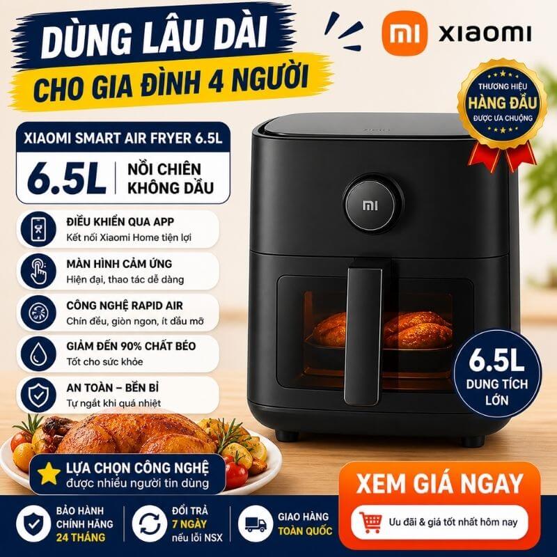 Nồi chiên không dầu Xiaomi Smart Air Fryer 6.5L BHR7357EU cho gia đình 4 người