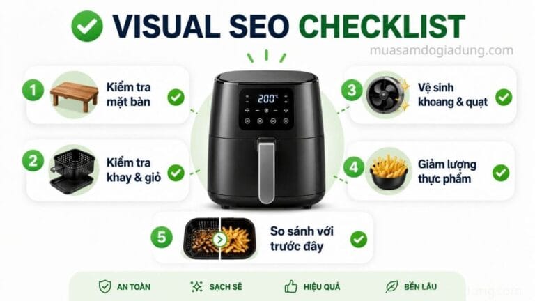 Quy trình kiểm tra nồi chiên không dầu bị kêu to trước khi bảo hành