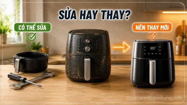 Đánh giá nên sửa hay thay nồi chiên không dầu