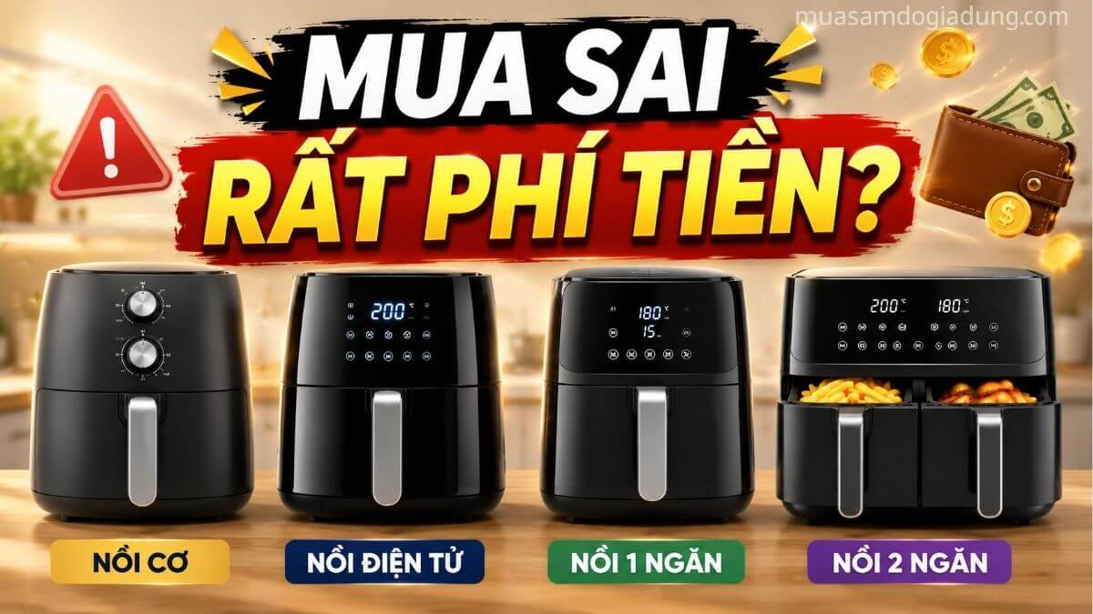 Bốn loại nồi chiên không dầu phổ biến và câu hỏi mua sai có gây lãng phí tiền hay không
