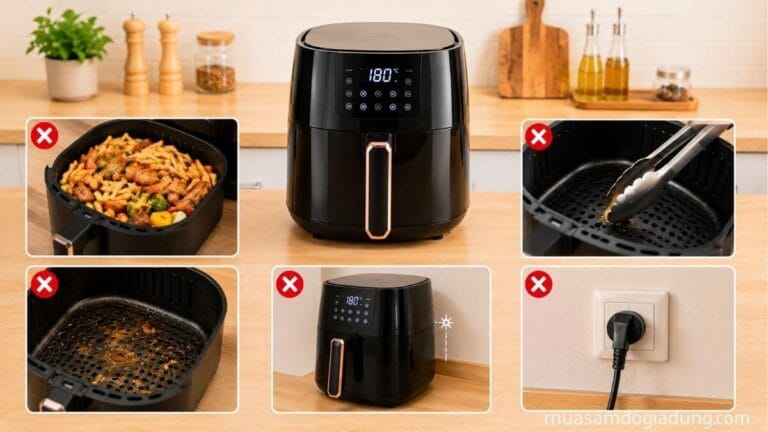 Những sai lầm thường gặp khi sử dụng nồi chiên không dầu làm giảm tuổi thọ thiết bị