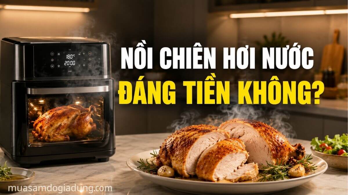 nồi chiên hơi nước có đáng tiền không cho gia đình thường xuyên nấu ăn