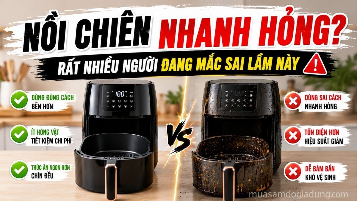Những sai lầm khi sử dụng nồi chiên không dầu khiến thiết bị nhanh hỏng