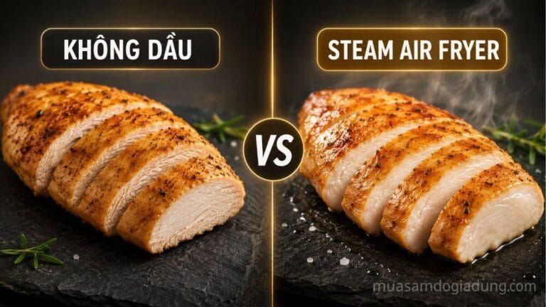 Nồi chiên hơi nước giữ độ ẩm thực phẩm tốt hơn so với nồi chiên không dầu thông thường