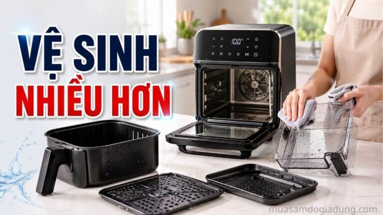 Vệ sinh bình chứa nước và khay nước của nồi chiên hơi nước sau khi sử dụng