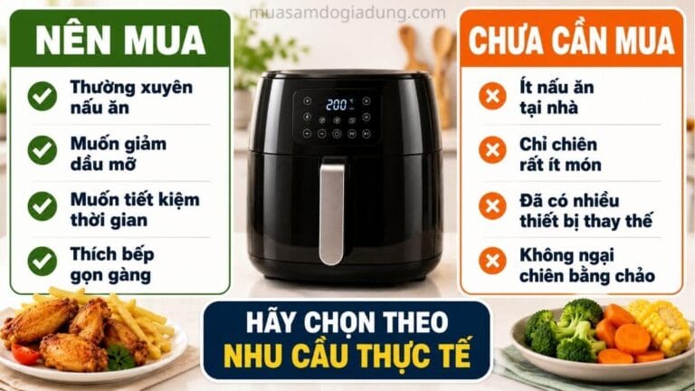 Những trường hợp nên mua và chưa cần mua nồi chiên không dầu