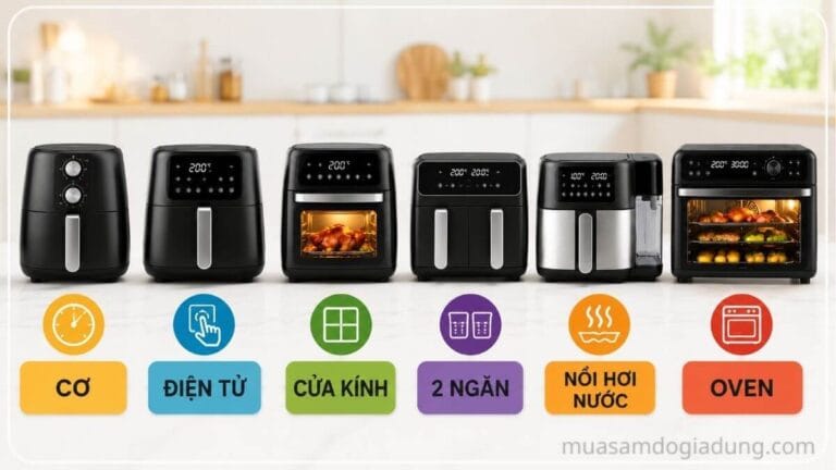 Các loại nồi chiên không dầu phổ biến hiện nay