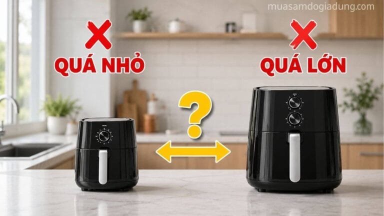 Sai lầm khi chọn dung tích nồi chiên không dầu quá nhỏ và quá lớn