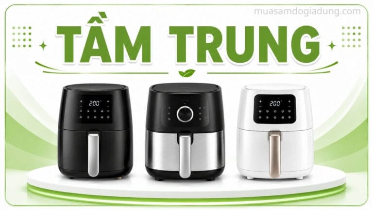 Nhóm thương hiệu nồi chiên không dầu tầm trung.